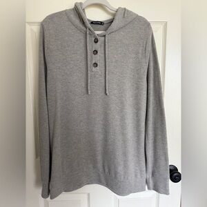 Pink Clover Women's Gray Hoodie with Button Accents